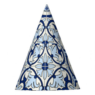 Moroccan Tiles: Gorgeous Blue Patterns. Party Hat