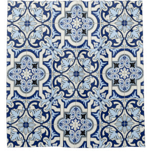 Moroccan Tiles: Gorgeous Blue Patterns. Shower Curtain