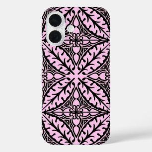 Moroccan tiles - ice pink and black iPhone 16 case