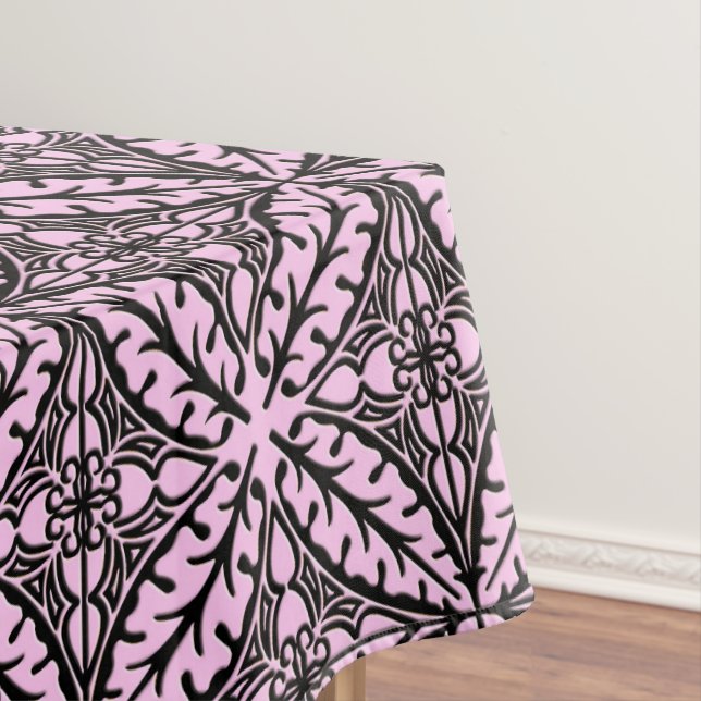 Moroccan tiles - ice pink and black tablecloth (In Situ)