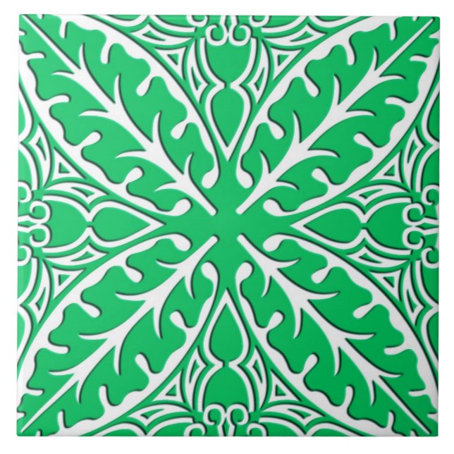 Moroccan tiles - jade green and white (Front)