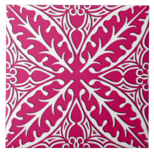 Moroccan tiles - magenta and white