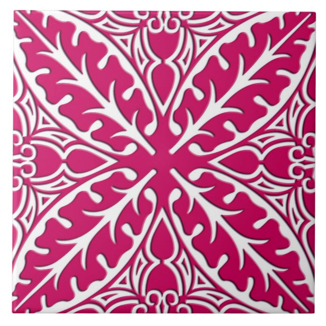 Moroccan tiles - magenta and white (Front)
