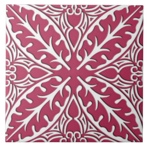 Moroccan tiles - magenta and white