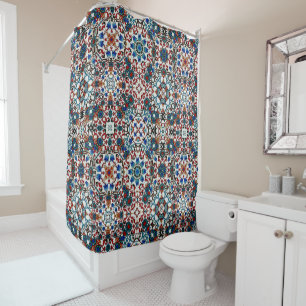 Moroccan tiles,mosaic,colourful art shower curtain