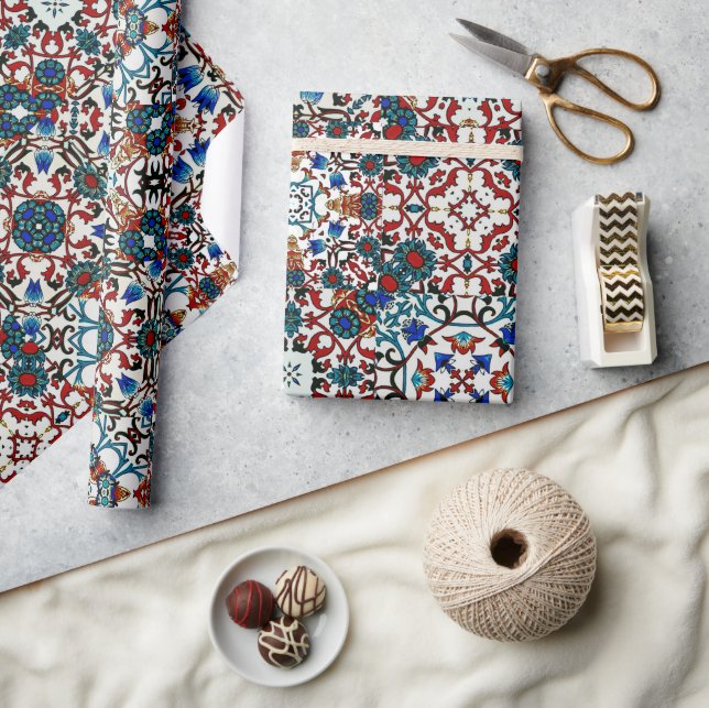 Moroccan tiles,mosaic,colourful art wrapping paper (Crafts)