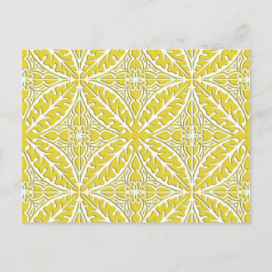 Moroccan tiles - mustard gold and white postcard