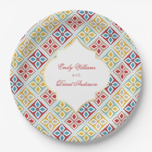 Moroccan Tiles Pattern Arabesque  Paper Plate