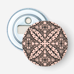 Moroccan tiles - peach pink and black bottle opener