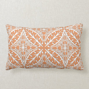 Moroccan tiles - peach pink and white lumbar cushion