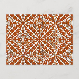 Moroccan tiles - rust brown and white postcard