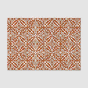 Moroccan tiles - rust brown and white tissue paper