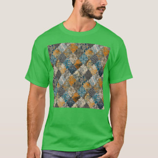 Moroccan Tiles Rust Orange Blue S T-Shirt