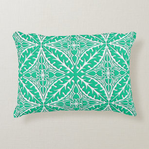 Moroccan tiles - turquoise and white decorative cushion