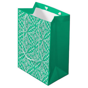 Moroccan tiles - turquoise and white medium gift bag