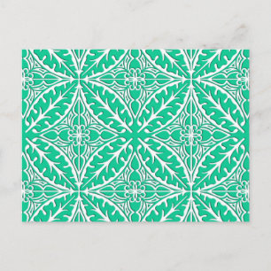 Moroccan tiles - turquoise and white postcard