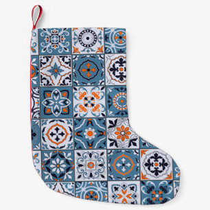 Moroccan Tiles: Vintage Seamless Elegance Small Christmas Stocking