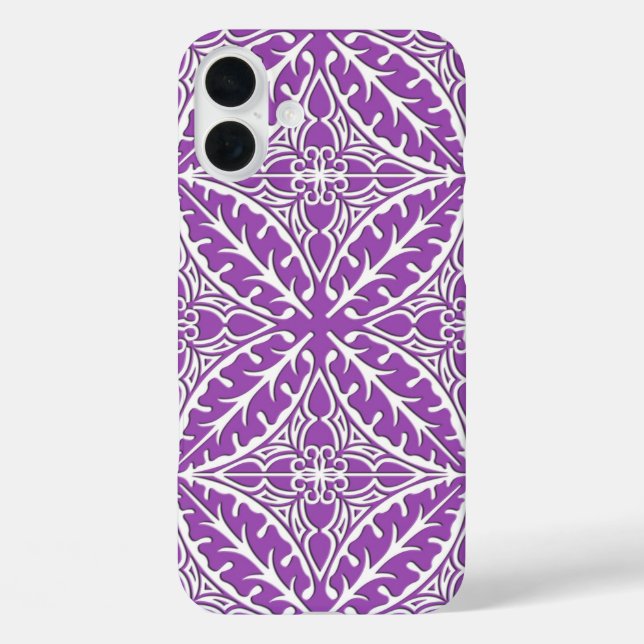 Moroccan tiles - violet and white Case-Mate iPhone case (Back)