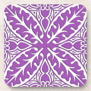 Moroccan tiles - violet and white coaster