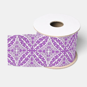 Moroccan tiles - violet and white grosgrain ribbon
