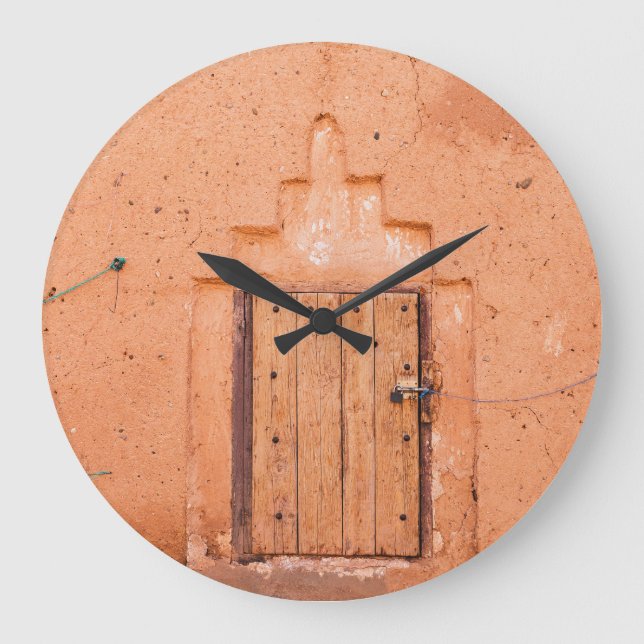 Moroccan Traditional Wooden Window Texture Large Clock (Front)