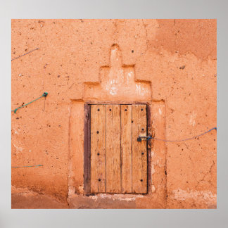 Moroccan Traditional Wooden Window Texture Poster
