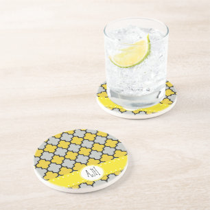 Moroccan Trellis, Latticework, Monogram Coaster