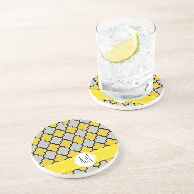 Moroccan Trellis, Latticework, Monogram Coaster (Side)