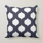 Moroccan Trellis Pattern Pillow in Navy Blue<br><div class="desc">Moroccan trellis design decorative throw pillow. Made in the U.S.A. from the highest quality cotton. Decorative accent pillows with a geometric Moroccan  pattern in modern colours.</div>