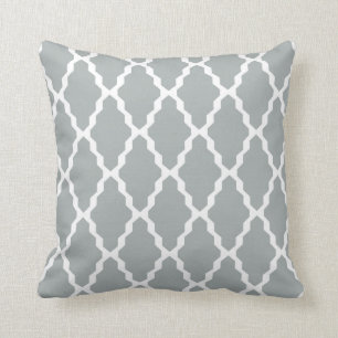 Moroccan Trellis Pillow in Paloma Grey