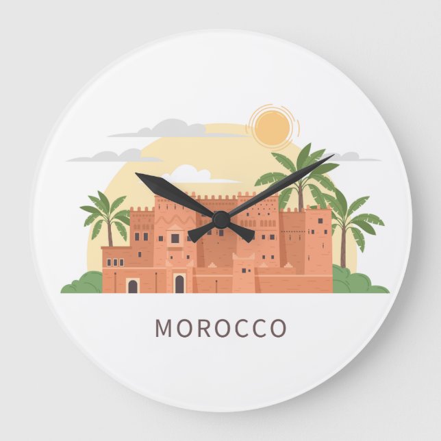 Moroccan wall clock, Moroccan watch Large Clock (Front)