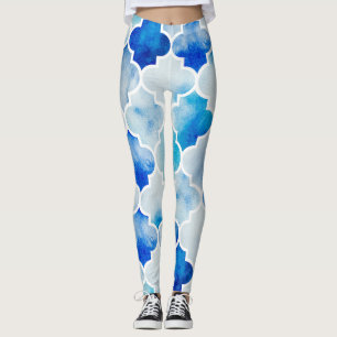 Moroccan Watercolor: Hand Drawn Seamless Leggings