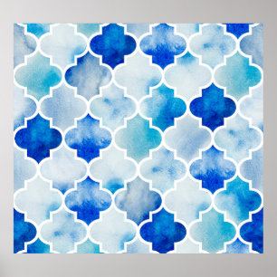 Moroccan Watercolor: Hand Drawn Seamless Poster