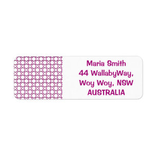 Moroccan weave pattern return address label