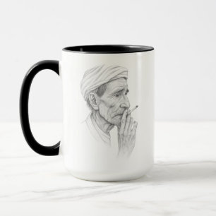 Moroccan Wisdom Mug – Sketch of an Elder Reflectin