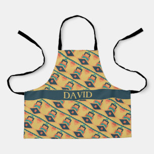 Moroccan Yellow Peach Minimal Pattern Apron