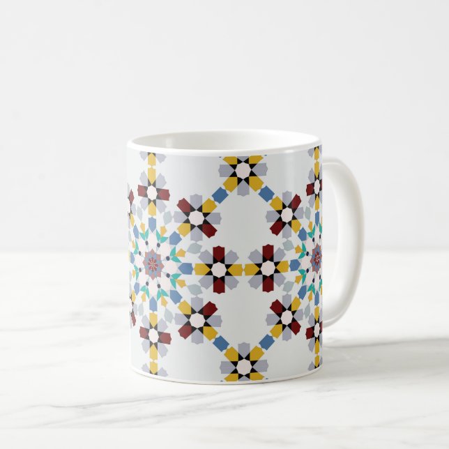 Moroccan Zelije !Moroccan Zellige Coffee Mug (Front Right)