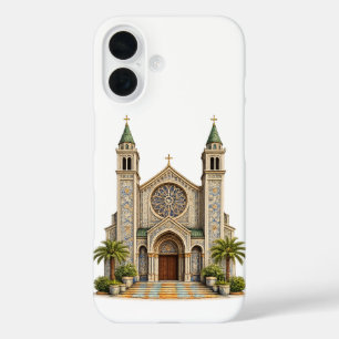 Moroccan Zellige Church iPhone 16 Case Elegant Arc