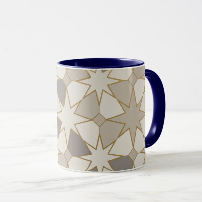Moroccan Zellige Geometric Pattern Cup (Front Right)