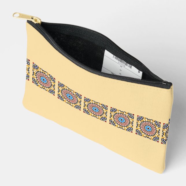 Moroccan Zellige Harmony  Accessory Pouch (Open)