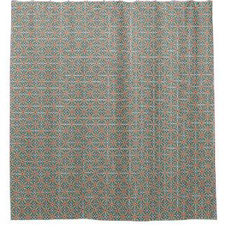 Moroccan Zellige Inspired Geometric Shower Curtain
