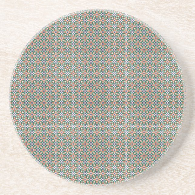 Moroccan Zellige Pattern Geometric Coaster (Front)