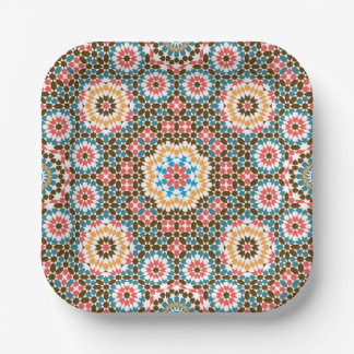 Moroccan Zellige style pattern Paper Plate