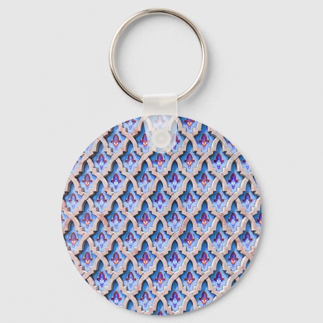 Moroccan Zellige Tile Pattern Key Ring (Front)