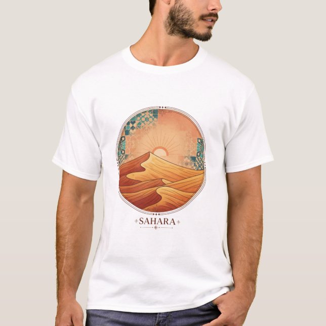 Moroccan Zellij Desert Sunset T-Shirt (Front)