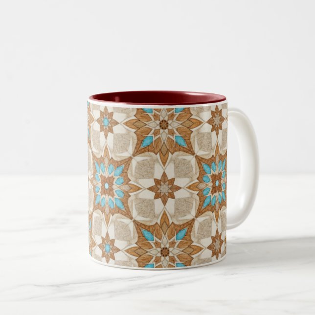 Moroccan Zellij Tile Art Mug (Front Right)