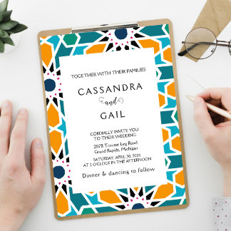 Moroccan Zellij Wedding Invitation