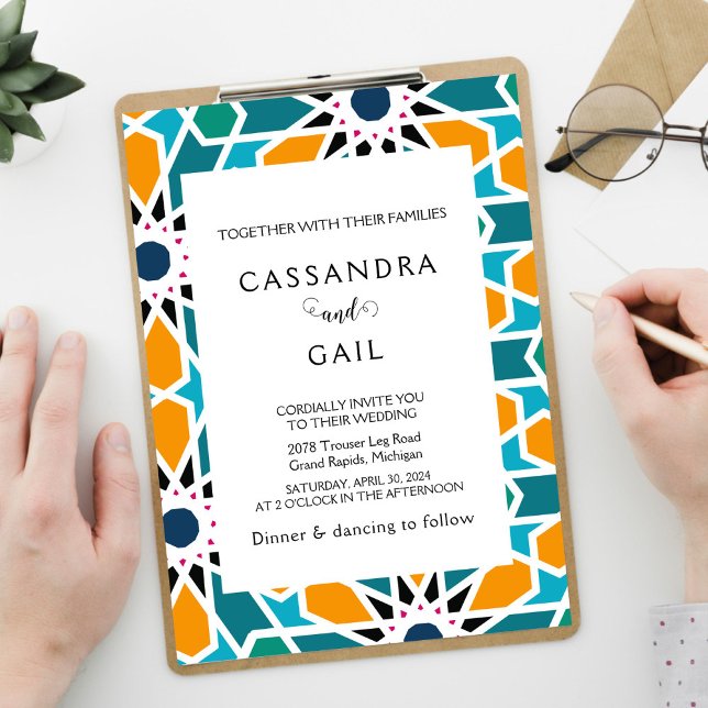 Moroccan Zellij Wedding Invitation (Creator Uploaded)