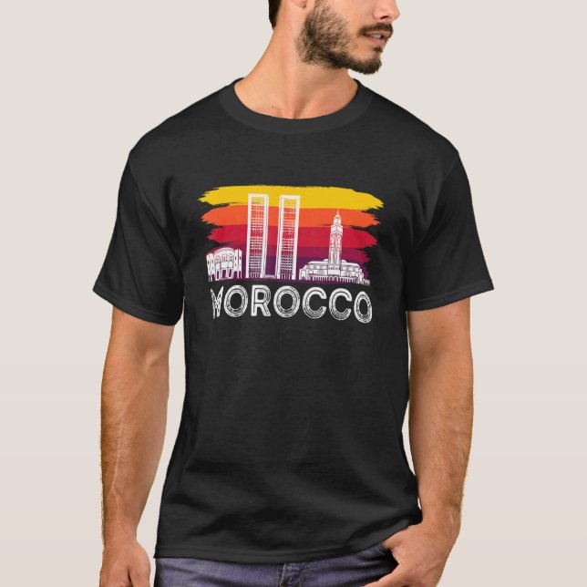 Moroccans Tourist Morocco Skyline Africa Gibraltar T-Shirt (Front)