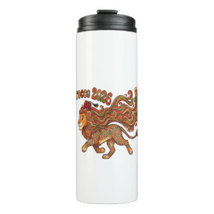 Morocco 2026 Retro Lion Mascot - Colourful Morocca Thermal Tumbler